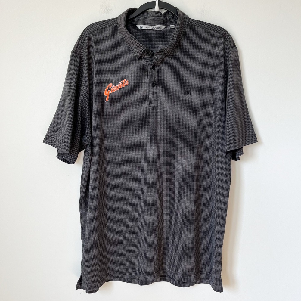 San Francisco Giants Travis Mathew Performance Polo Shirt Micro Gingham Mens XL